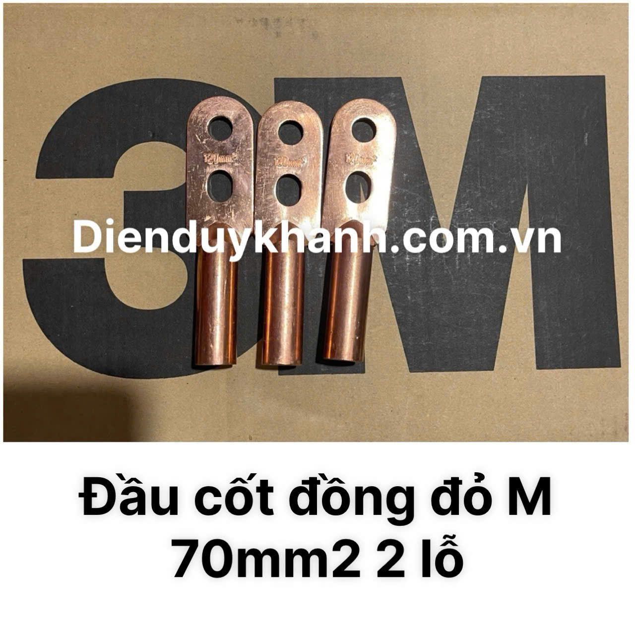 Đầu Cốt Đồng Đúc Đỏ 70mm2 2 Lỗ